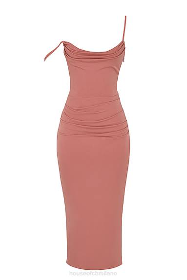 vestiario esso House of CB Abito midi con corsetto drappeggiato Marciella Rose X44T508