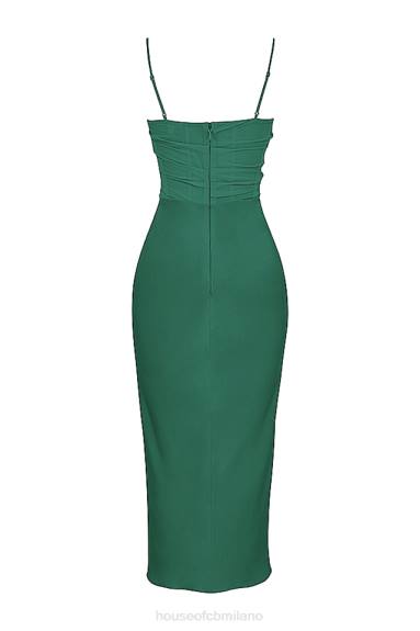 vestiario esso House of CB Abito midi con corsetto drappeggiato Teia Forest X44T388