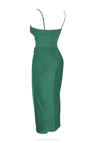 vestiario esso House of CB Abito midi con corsetto drappeggiato Teia Forest X44T388