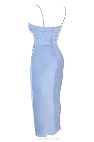 vestiario esso House of CB Abito midi con corsetto drappeggiato Teia Sky X44T447