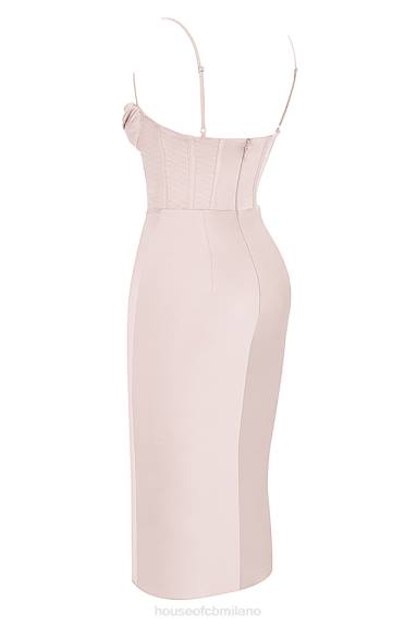 vestiario esso House of CB Abito midi con corsetto in raso di cristallo Myrna X44T465
