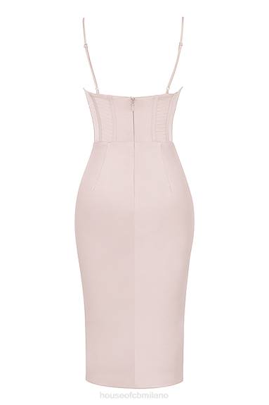 vestiario esso House of CB Abito midi con corsetto in raso di cristallo Myrna X44T465
