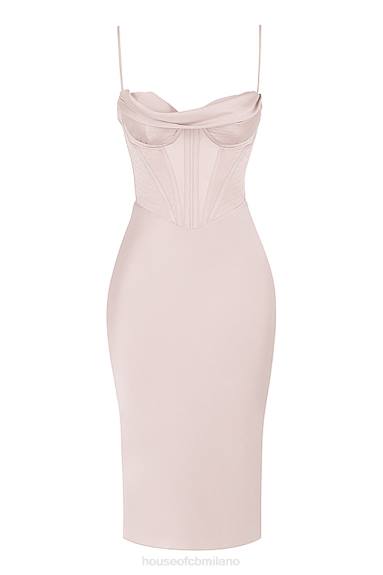 vestiario esso House of CB Abito midi con corsetto in raso di cristallo Myrna X44T465