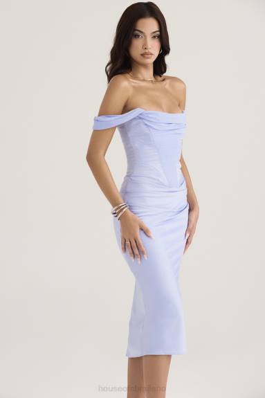 vestiario esso House of CB Abito midi con corsetto in raso natalya sky X44T449