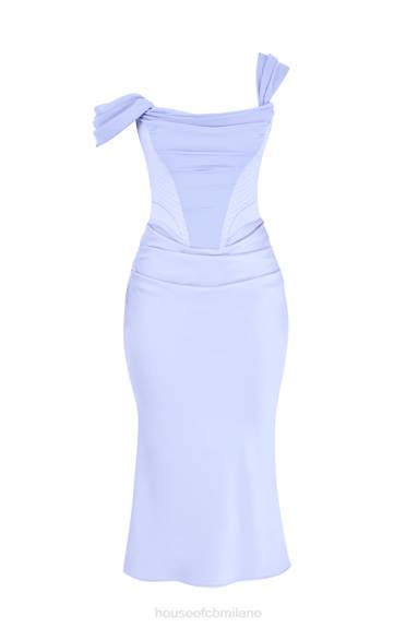 vestiario esso House of CB Abito midi con corsetto in raso natalya sky X44T449