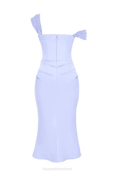 vestiario esso House of CB Abito midi con corsetto in raso natalya sky X44T449