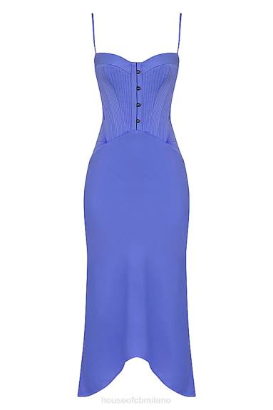 vestiario esso House of CB Abito midi con corsetto in raso pervinca imogen X44T415