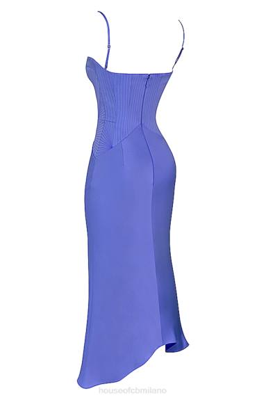 vestiario esso House of CB Abito midi con corsetto in raso pervinca imogen X44T415