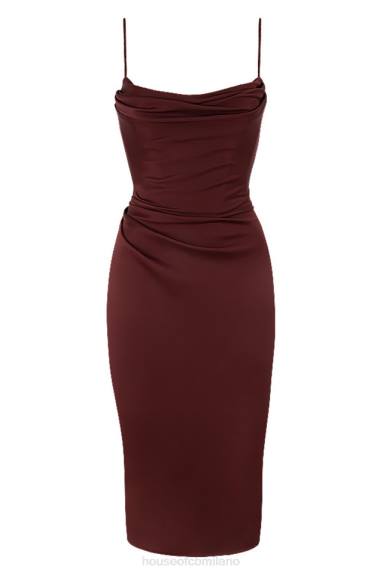 vestiario esso House of CB Abito midi con corsetto in satin Anja Raisin X44T591