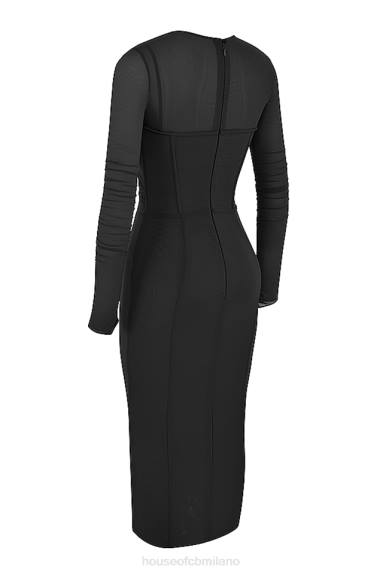 vestiario esso House of CB Abito midi con corsetto nero Beatrice X44T513