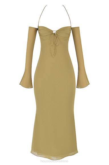 vestiario esso House of CB Abito midi con scollo all'americana Naomi X44T455