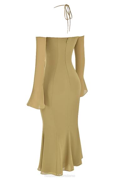 vestiario esso House of CB Abito midi con scollo all'americana Naomi X44T455