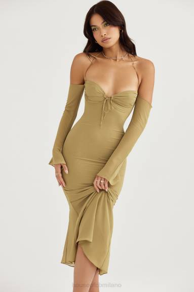 vestiario esso House of CB Abito midi con scollo all'americana Naomi X44T455