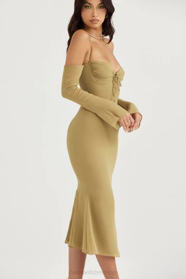 vestiario esso House of CB Abito midi con scollo all'americana Naomi X44T455