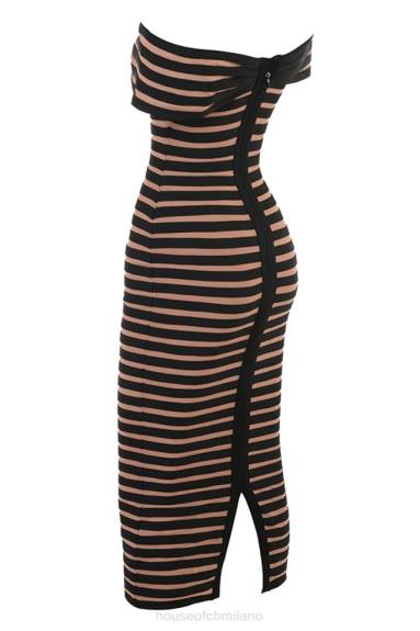 vestiario esso House of CB Abito midi fasciato a righe Petra X44T275