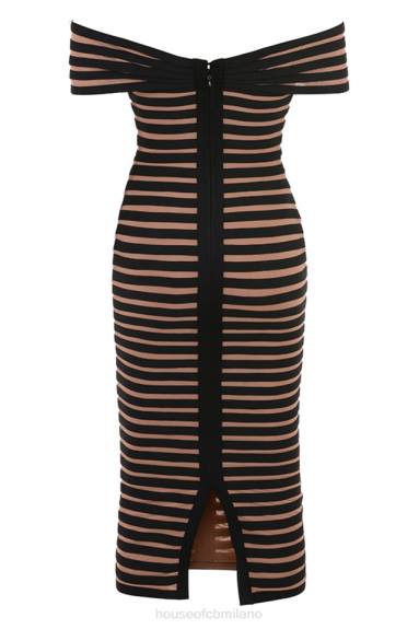 vestiario esso House of CB Abito midi fasciato a righe Petra X44T275