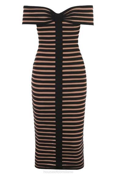 vestiario esso House of CB Abito midi fasciato a righe Petra X44T275