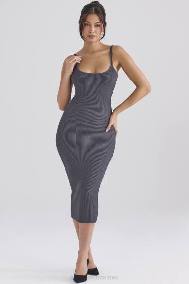 vestiario esso House of CB Abito midi in maglia color carbone Meliora X44T310