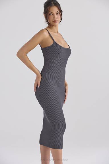vestiario esso House of CB Abito midi in maglia color carbone Meliora X44T310