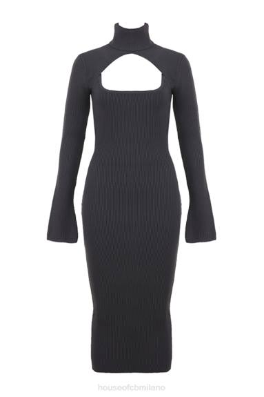 vestiario esso House of CB Abito midi in maglia color carbone Meliora X44T310