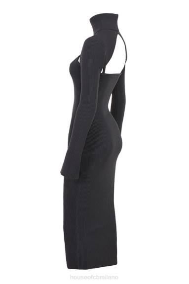 vestiario esso House of CB Abito midi in maglia color carbone Meliora X44T310