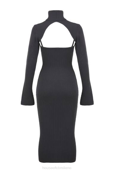 vestiario esso House of CB Abito midi in maglia color carbone Meliora X44T310