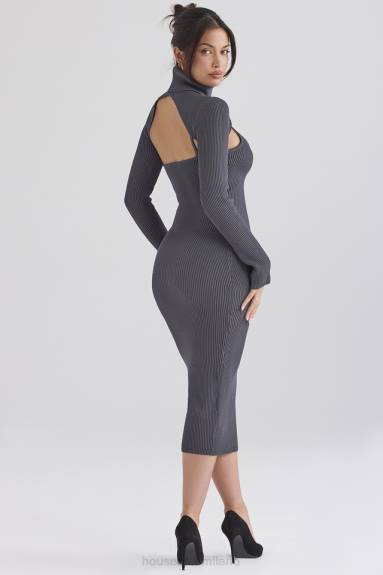 vestiario esso House of CB Abito midi in maglia color carbone Meliora X44T310