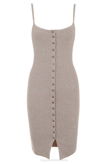vestiario esso House of CB Abito midi in maglia di cashmere beige Teva X44T315