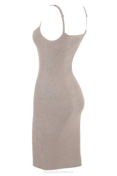 vestiario esso House of CB Abito midi in maglia di cashmere beige Teva X44T315