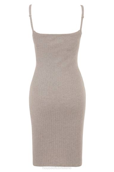 vestiario esso House of CB Abito midi in maglia di cashmere beige Teva X44T315