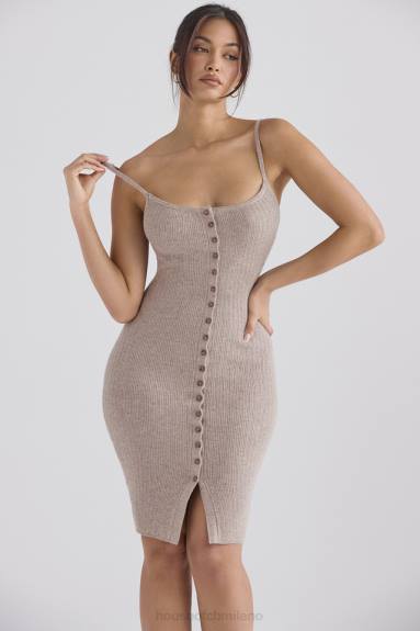 vestiario esso House of CB Abito midi in maglia di cashmere beige Teva X44T315
