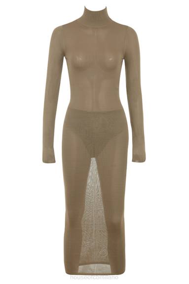 vestiario esso House of CB Abito midi in maglia marrone chiaro Roberta X44T169
