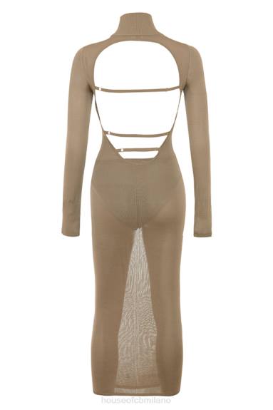 vestiario esso House of CB Abito midi in maglia marrone chiaro Roberta X44T169
