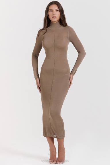vestiario esso House of CB Abito midi in maglia marrone chiaro Roberta X44T169