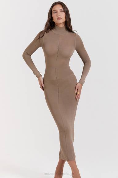 vestiario esso House of CB Abito midi in maglia marrone chiaro Roberta X44T169