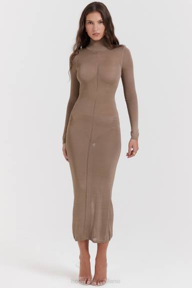 vestiario esso House of CB Abito midi in maglia marrone chiaro Roberta X44T169