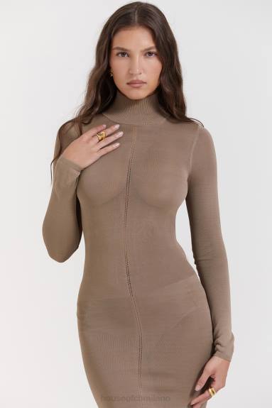 vestiario esso House of CB Abito midi in maglia marrone chiaro Roberta X44T169