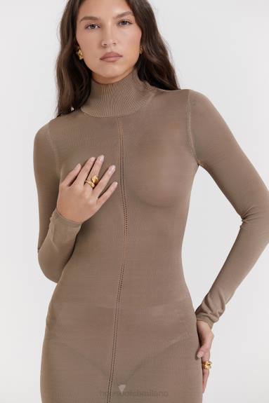 vestiario esso House of CB Abito midi in maglia marrone chiaro Roberta X44T169