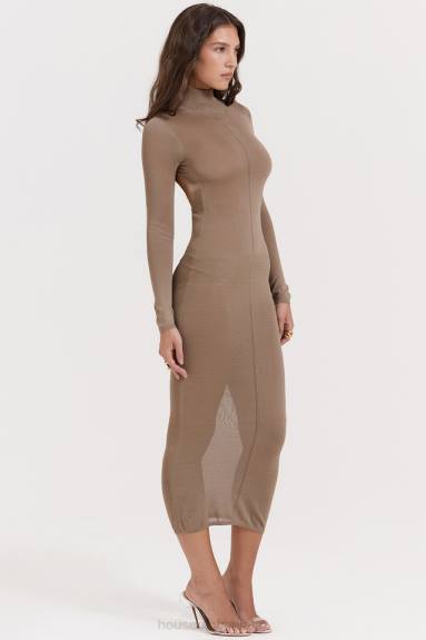 vestiario esso House of CB Abito midi in maglia marrone chiaro Roberta X44T169