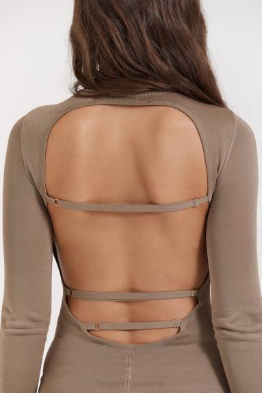 vestiario esso House of CB Abito midi in maglia marrone chiaro Roberta X44T169