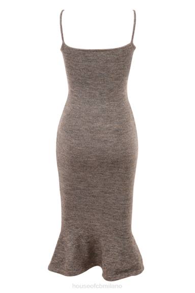 vestiario esso House of CB Abito midi in maglia rani marrone mélange X44T520