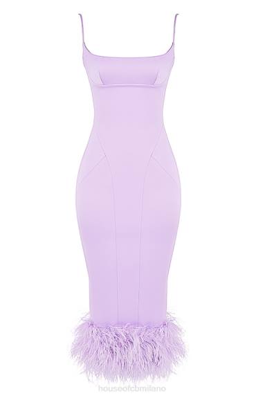 vestiario esso House of CB Abito midi in raso Helena Orchid X44T456