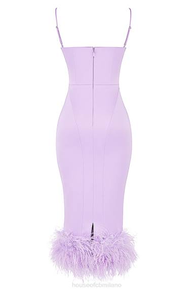 vestiario esso House of CB Abito midi in raso Helena Orchid X44T456