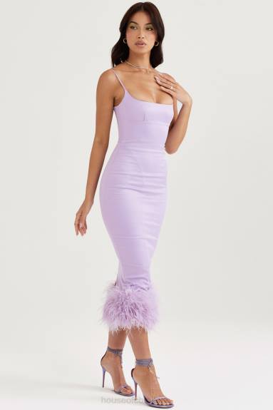 vestiario esso House of CB Abito midi in raso Helena Orchid X44T456