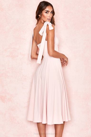 vestiario esso House of CB Alicia prendisole midi rosa cipria X44T614