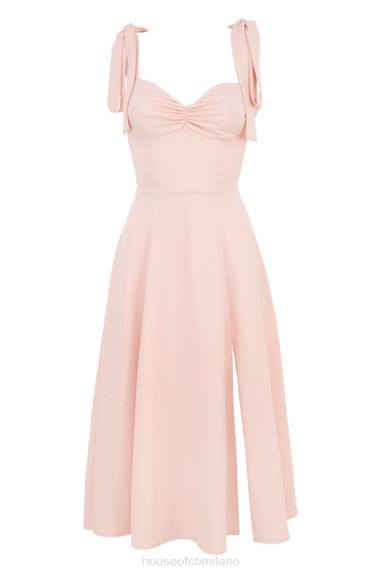 vestiario esso House of CB Alicia prendisole midi rosa cipria X44T614