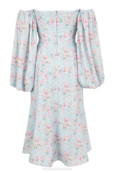 vestiario esso House of CB Hope, prendisole midi Bardot floreale blu X44T608