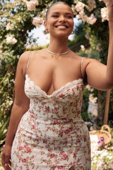 vestiario esso House of CB Prendisole midi con corsetto con stampa Charlotte Rose X44T431