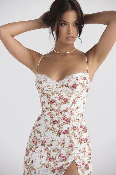 vestiario esso House of CB Prendisole midi con corsetto con stampa Charlotte Rose X44T431