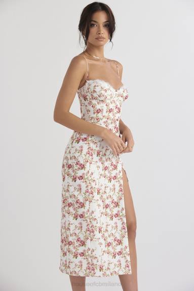 vestiario esso House of CB Prendisole midi con corsetto con stampa Charlotte Rose X44T431